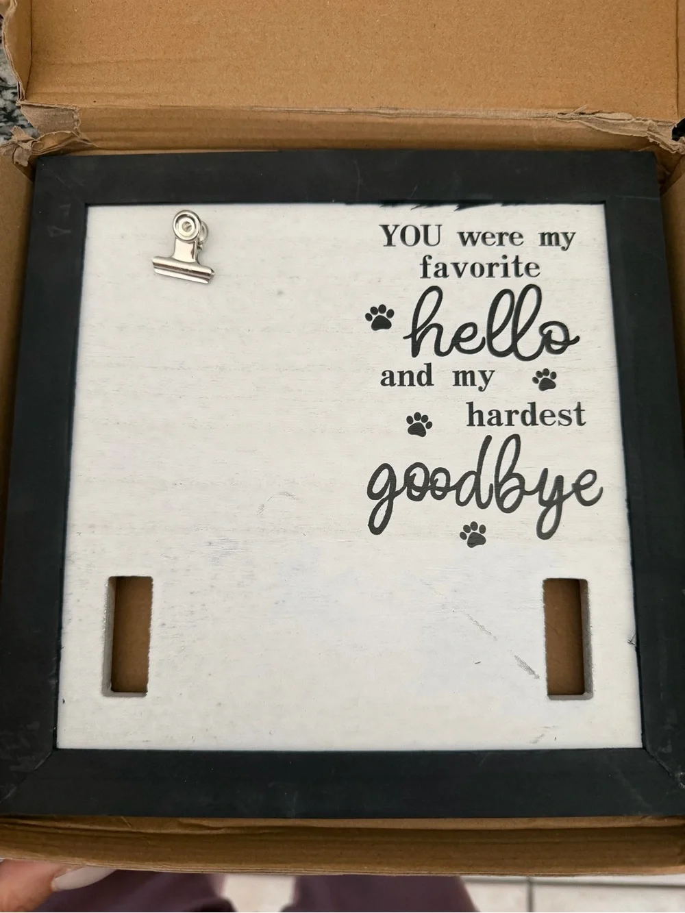 Framed Pet Memory Sign - Black & White